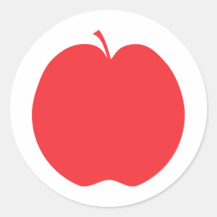 Röda Apple. Runt Klistermärke