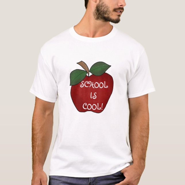 Röda Apple School är kall Tee Shirt (Framsida)