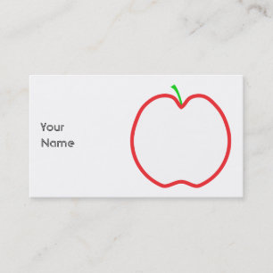 Röda Apple skisserar. Vit centrerar, den gröna Visitkort