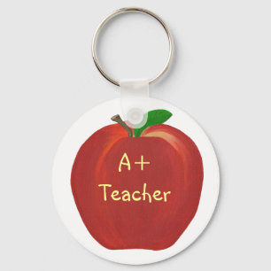 Röda Apple som målar, A+ Lärarekeychains Nyckelring