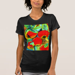 Röda äpplen akvarell original konst målning t shirt