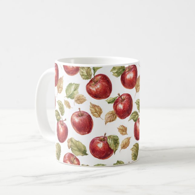 Röda Äpplen Frukt Kaffemugg (Framsida vänster)