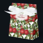 Röda äpplen frukt konservering present presentaskar<br><div class="desc">Röda äpplen hänger mitt ibland gröna blad.</div>