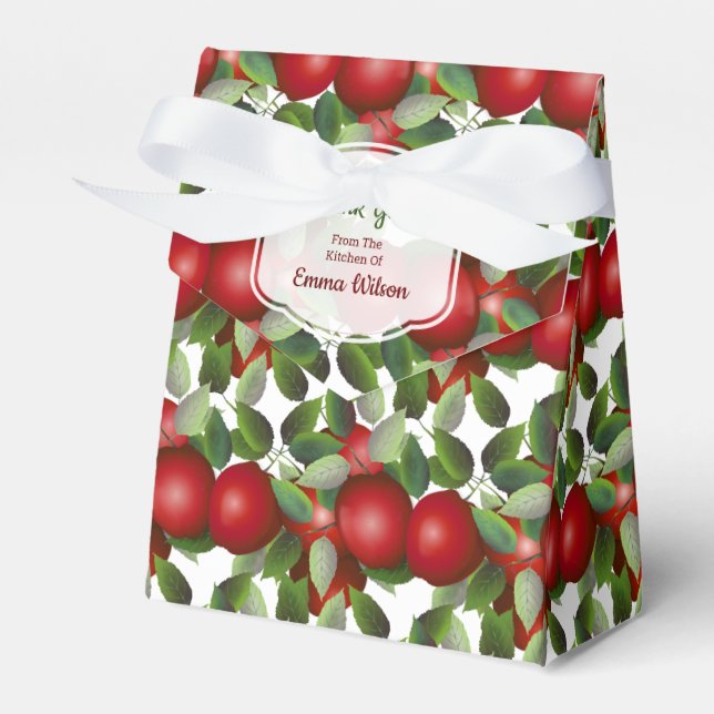 Röda äpplen fruktkonserveringspresent presentaskar (Framsidan Sidan)