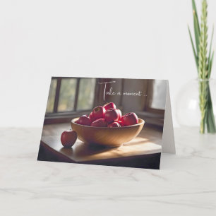 Röda äpplen i trä Bowl Kort