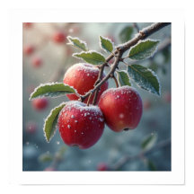 Röda äpplen med snö