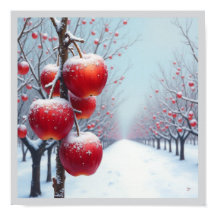 Röda äpplen med snö