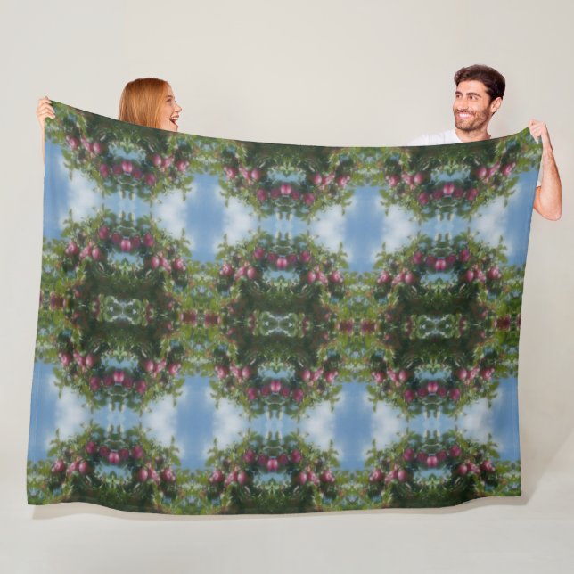 Röda äpplen på Abstrakten för färgning av Träd Fleecefilt (På plats)