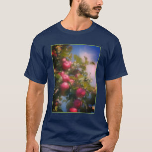 Röda äpplen på fotomålning i Träd T Shirt