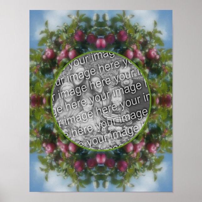 Röda äpplen på Träd Ram Skapar ditt eget foto Poster (Framsidan)