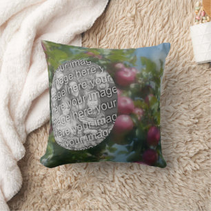 Röda äpplen vid målning av Träd lägger till foto Kudde