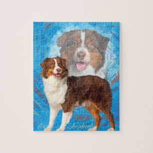 Röda australian shepherdhundar - Aussie Pussel