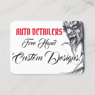 Röda Auto Detailers, svart, vit, Black& grå Visitkort