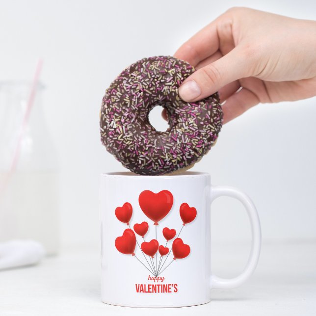 Röda ballonger för lycklig Valentine | HELGDAGAR Kaffemugg (Skapare uppladdad)
