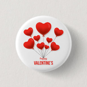 Röda ballonger för lycklig Valentine HELGDAGAR Knapp