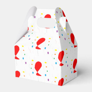 Röda ballonger med färglös konfektyr mönster presentaskar