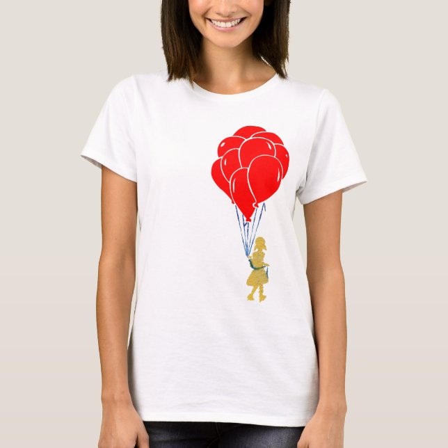 Röda ballonger. tee shirt (Framsida)