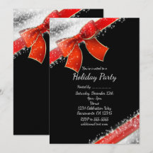 Röda band & gnistrande chic svarta höstinbjudninga