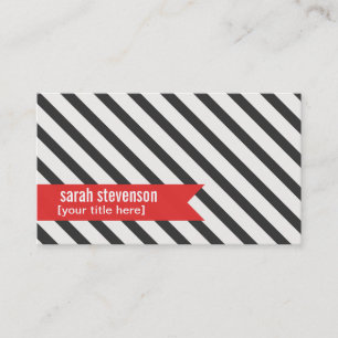 Röda band Groon, med fetstil, svart och vit striml Visitkort