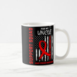 Röda band Uncle Hjärtmedvetenhetsflagga Bak Kaffemugg
