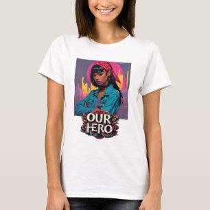 Röda Bandana Flickan Vår Hjälte Musik Konsert T Shirt