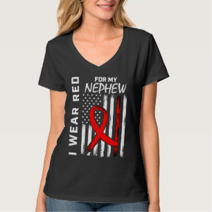 Röda bandet brorson hjärtsjukdom medvetenhet Ameri T Shirt
