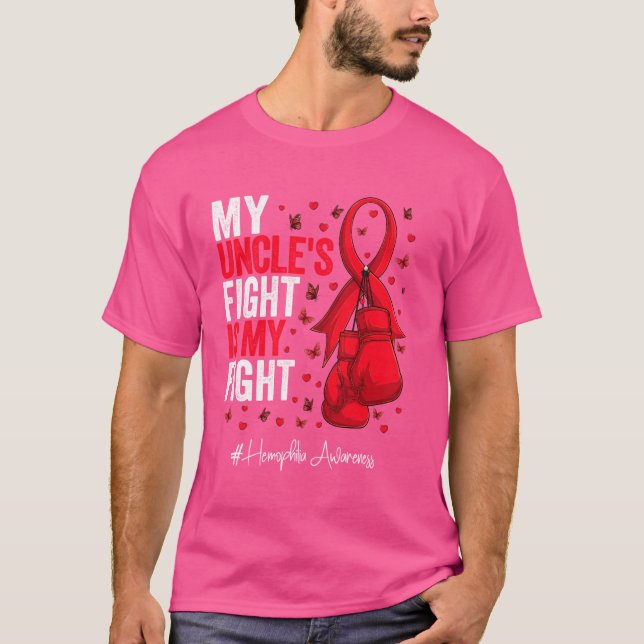 Röda bandet Farbror Blödarsjuka medvetenhet T Shirt (Framsida)
