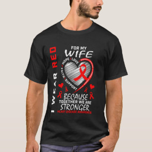 Röda bandets fru hjärtsjukdom medvetenhet Inspirat T Shirt