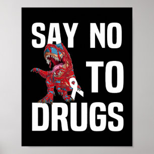 Röda bandveckans medvetenhet säger inget Dinosaur Poster