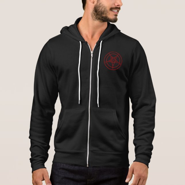 Röda Baphomet Cali. Sleeveless vinandeHoodie för T Shirt (Framsida)