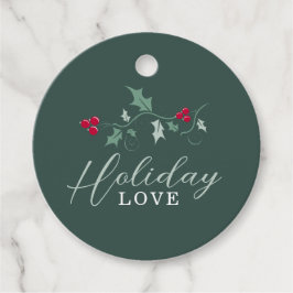 Röda bär grönt holly löv jul kärlek gåvor etiketter