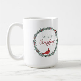 Röda Bär Krans och Röd Kardinal Jul Kaffemugg