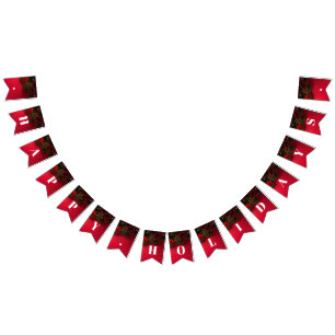 Röda bär & Mistletoe, jul Vimplar