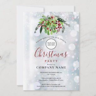 Röda Bär Snö Företagets LogotypJulparty Inbjudningar