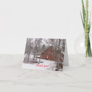 Röda Barn i tackkortet Snö Tack Kort