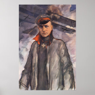 Röda Baron WWI-propagandapostern Manfred von Poster