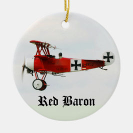 Röda barons världskrig mig FokkerTriplane Julgransprydnad Keramik