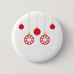 Röda Baubles knäppas emblem Knapp