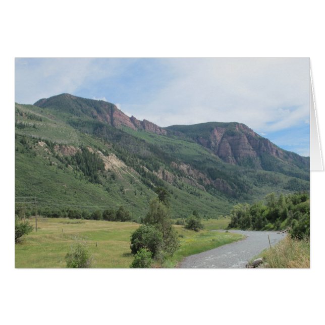 Röda berg hälsningskort (Framsidan Horizontal)