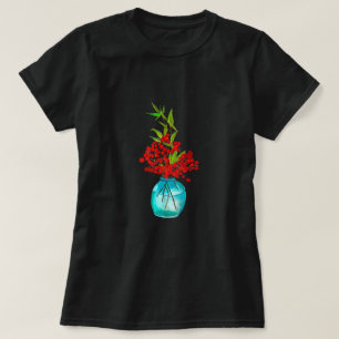 Röda berries vattenfärgskonst t shirt