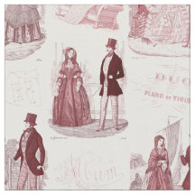 Röda Biedermeier och vitvintagefransk Toile