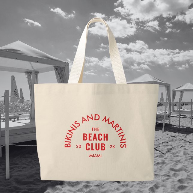 Röda Bikini och Martini The Beach Club Custom Jumbo Tygkasse (Skapare uppladdad)