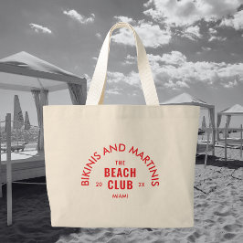 Röda Bikinis Och Martinis The Beach Club Custom Jumbo Tygkasse