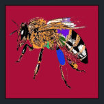 Röda bikonst Poster<br><div class="desc">har en utskrift av den skotska konstnären "Dusky Red Bee Pop Art", MWright.</div>