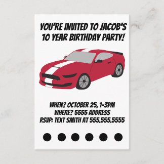 Röda bilpojkar/manar-födelsedagskort inbjudningar