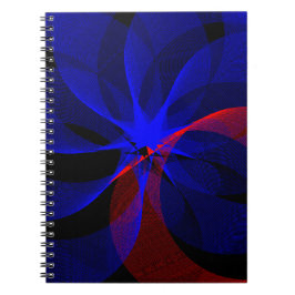 Röda Blå Accent Geometrisk Spiral Anteckningsbok