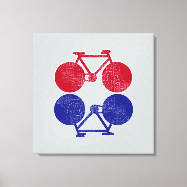 röda blå cyklar speglade vindrutetorkare canvastryck (Framsida)