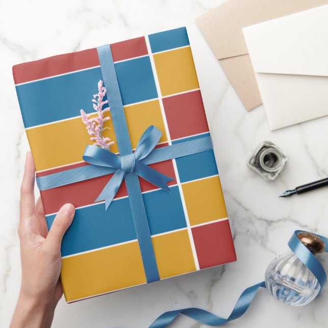 Röda Blå Gula Ränder Presentpapper (Gifting)
