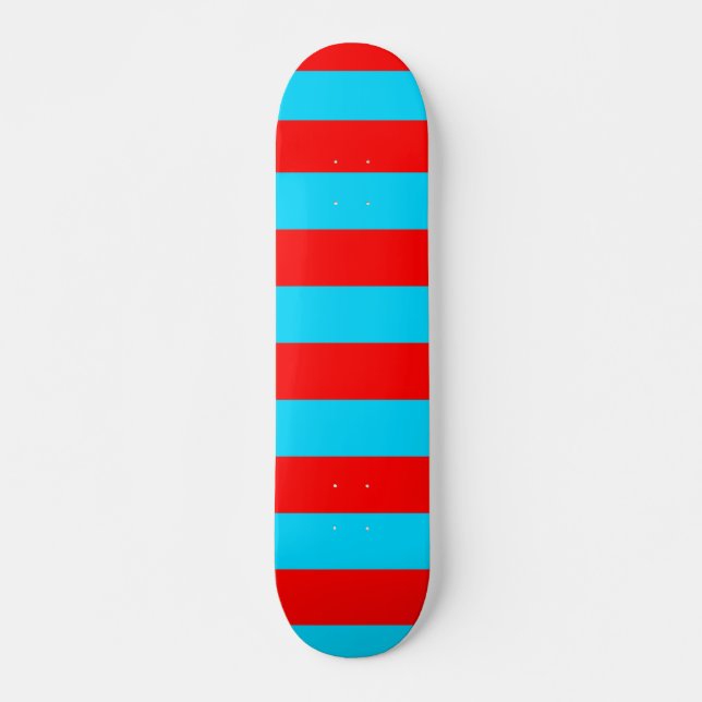 Röda Blå Ränder Design Mini Skateboard Bräda 18,5 Cm (Framsida)