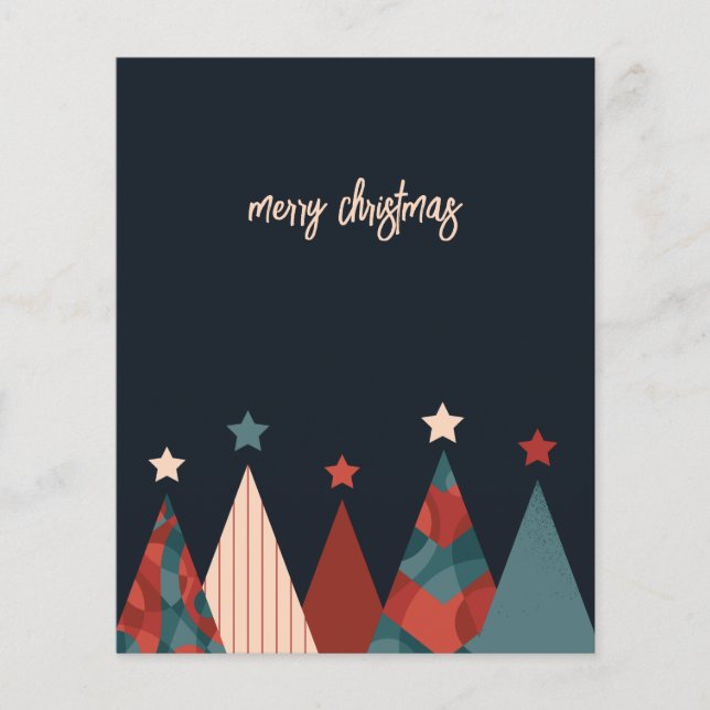 Röda blåa abstrakten julgran säsong flygblad (Framsidan)